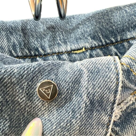 Guess Vintage 80s/90s Fold Over Light Wash Jeans Size 31 - Picture 3 of 7
